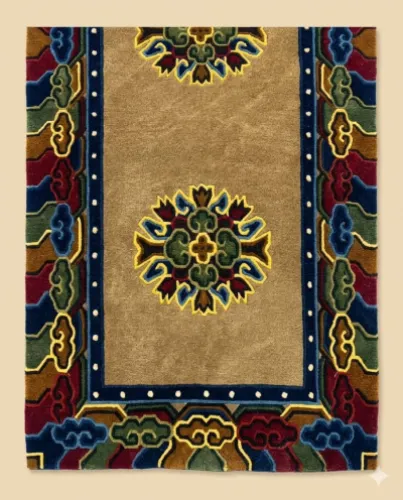 Olive Cloud-Band Medallion Runner