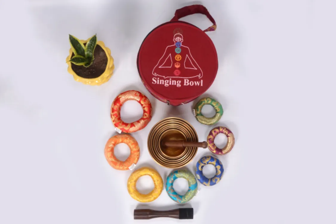 Singing Bowl Set of 7 Pituwa Bowls from Nepal made high quality Tibetan thado Bowl for Meditation and Chakra Healing