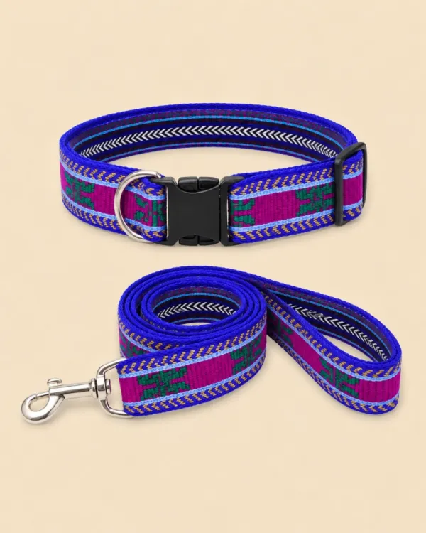 Langtang Hand-Woven Dog Collar & Leash Set