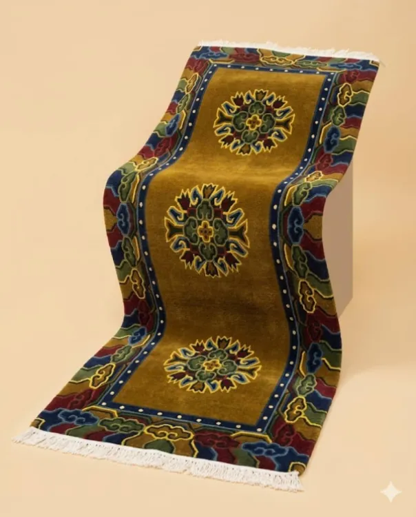 Tibetan Cloud-Band Medallion Runner